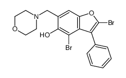 2,4-dibromo-6-(morpholin-4-ylmethyl)-3-phenyl-1-benzofuran-5-ol结构式