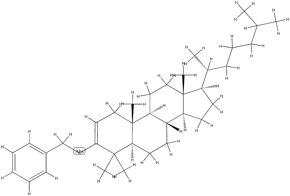 4,4-Dimethyl-3-[(phenylmethyl)thio]-5α-cholest-2-ene结构式