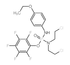 N-[bis(2-chloroethyl)amino-(2,3,4,5,6-pentafluorophenoxy)phosphoryl]-4-ethoxy-aniline结构式