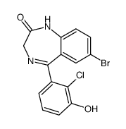 7-bromo-5-(2-chloro-3-hydroxyphenyl)-1,3-dihydro-2H-benzo[e][1,4]diazepin-2-one Structure