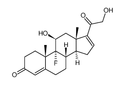 Pregna-4,16-diene-3,20-dione, 9-fluoro-11beta,21-dihydroxy- structure