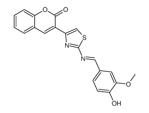 2-(3'-methoxy-4'-hydroxybenzylidene)imino-4-(coumarin-3-yl)thiazole结构式