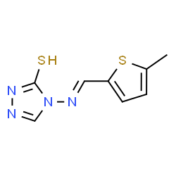 3H-1,2,4-Triazole-3-thione,2,4-dihydro-4-[[(5-methyl-2-thienyl)methylene]amino]-(9CI)结构式