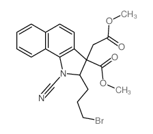 methyl 2-(3-bromopropyl)-1-cyano-3-(2-methoxy-2-oxoethyl)-2H-benzo[g]indole-3-carboxylate结构式