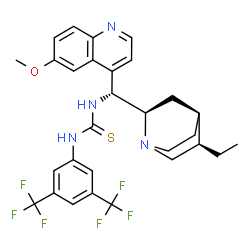 N-[3,5-Bis(trifluoromethyl)phenyl]-N'-[(9R)-10,11-dihydro-6'-methoxycinchonan-9-yl]thiourea structure