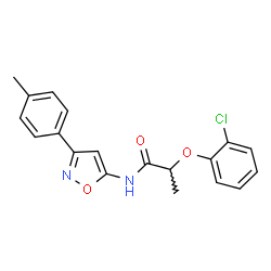 2-(2-chlorophenoxy)-N-[3-(4-methylphenyl)-5-isoxazolyl]propanamide structure