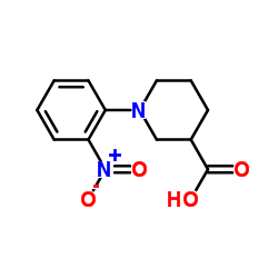 1-(2-Nitrophenyl)-3-piperidinecarboxylic acid Structure