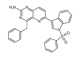 4-benzyl-6-(1-(phenylsulfonyl)-1H-indol-3-yl)pyrido[3,2-d]pyrimidin-2-ylamine Structure