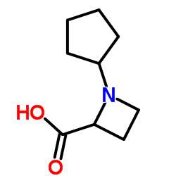 1-Cyclopentyl-2-azetidinecarboxylic acid结构式