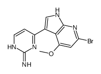 4-(6-Bromo-4-methoxy-1H-pyrrolo[2,3-b]pyridin-3-yl)-2-pyrimidinamine Structure