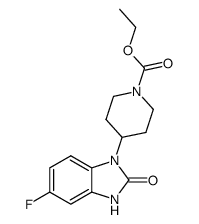 4-(5-fluoro-2-oxo-2,3-dihydro-benzoimidazol-1-yl)-piperidine-1-carboxylic acid ethyl ester结构式