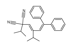 trans-3,3-dicyano-7,7-diphenyl-5-isopropyl-2-methyl-4,6-heptadiene结构式