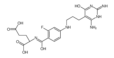 N-(4-{[3-(2,6-Diamino-4-oxo-1,4-dihydro-5-pyrimidinyl)propyl]amin o}-2-fluorobenzoyl)-L-glutamic acid Structure