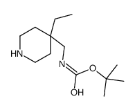 tert-butyl N-[(4-ethylpiperidin-4-yl)methyl]carbamate structure