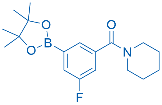 (3-氟-5-(4,4,5,5-四甲基-1,3,2-二氧硼杂环戊烷-2-基)苯基)(哌啶-1-基)甲酮图片