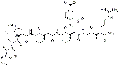 N-Me-Abz-Lys-Pro-Leu-Gly-Leu-Dap(Dnp)-Ala-Arg-NH2 trifluoroacetate salt Structure