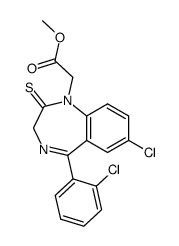 [7-chloro-5-(2-chloro-phenyl)-2-thioxo-2,3-dihydro-benzo[e][1,4]diazepin-1-yl]-acetic acid methyl ester结构式