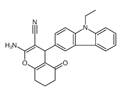 2-amino-4-(9-ethylcarbazol-3-yl)-5-oxo-4,6,7,8-tetrahydrochromene-3-carbonitrile Structure