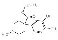 ethyl 4-(3,4-dihydroxyphenyl)-1-methyl-piperidine-4-carboxylate结构式