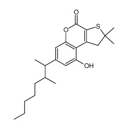 1,2-dihydro-2,2-dimethyl-9-hydroxy-7-(3-methyl-2-octyl)-4-oxo-4H-thieno-[2,3-c][1]benzopyran Structure