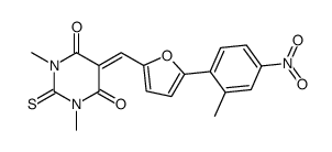 1,3-dimethyl-5-[[5-(2-methyl-4-nitrophenyl)furan-2-yl]methylidene]-2-sulfanylidene-1,3-diazinane-4,6-dione结构式