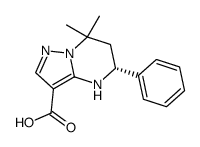 (5R)-(+)-7,7-dimethyl-5-phenyl-4,5,6,7-tetrahydropyrazolo[ 1,5-a]-pyrimidine-3-carboxylic acid结构式