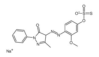 Thiosulfuric acid S-[4-[[(4,5-dihydro-3-methyl-5-oxo-1-phenyl-1H-pyrazol)-4-yl]azo]-3-methoxyphenyl]O-sodium salt structure