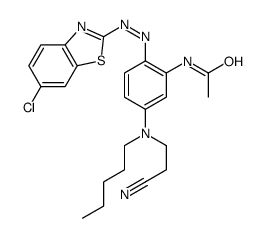 N-[2-[(6-chlorobenzothiazol-2-yl)azo]-5-[(2-cyanoethyl)pentylamino]phenyl]acetamide structure