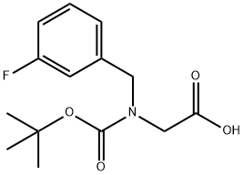 2-[(3-Fluorophenyl)methyl-[(2-methylpropan-2-yl)oxycarbonyl]amino]acetic acid结构式