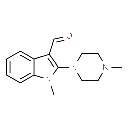 1-METHYL-2-(4-METHYLPIPERAZINO)-1H-INDOLE-3-CARBALDEHYDE结构式