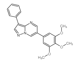 3-苯基-6-(3,4,5-三甲氧基苯基)-吡唑并[1,5-a]嘧啶结构式