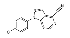 1-(4-chlorophenyl)pyrazolo[3,4-d]pyrimidine-4-carbonitrile结构式