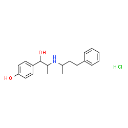 4-Hydroxy-α-[1-(1-methyl-3-phenylpropylamino)ethyl]benzyl alcohol hydrochloride structure