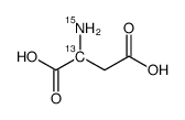 DL-天冬氨酸-2-13C,15N结构式