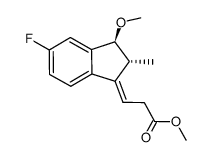 (E)-methyl 3-((2R,3S)-5-fluoro-3-methoxy-2-methyl-2,3-dihydro-1H-inden-1-ylidene)propanoate结构式