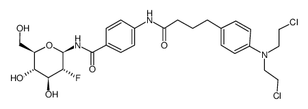 4-(4-{4-[bis(2-chloroethyl)amino]phenyl}butanoylamino)-N-(2-deoxy-2-fluoro-β-D-glucopyranosyl)benzamide结构式