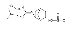 (5S)-2-[(1S,2S,4R)-Bicyclo[2.2.1]hept-2-ylamino]-5-isopropyl-5-me thyl-1,3-thiazol-4(5H)-one methanesulfonate (1:1)结构式