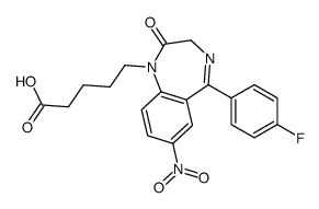 5-[5-(4-fluorophenyl)-7-nitro-2-oxo-3H-1,4-benzodiazepin-1-yl]pentanoic acid Structure