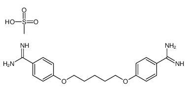 4-[5-(4-carbamimidoylphenoxy)pentoxy]benzenecarboximidamide,methanesulfonic acid结构式