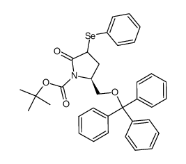 tert-butyl (5S)-2-oxo-3-(phenylselanyl)-5-((trityloxy)methyl)pyrrolidine-1-carboxylate Structure