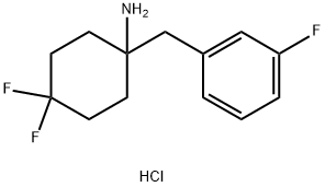 4,4-Difluoro-1-[(3-fluorophenyl)methyl]cyclohexan-1-amine hydrochloride Structure