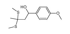 1-(4-methoxyphenyl)-3,3-bis(methylthio)butan-1-ol结构式