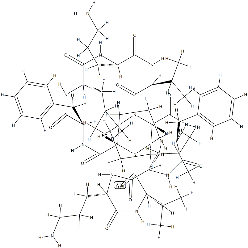 Cyclo(Pro-D-Phe-Leu-Orn-Val-Pro-D-Phe-Leu-Orn-Val-) structure