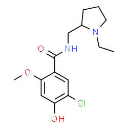 5-chloro-N-[(1-ethylpyrrolidin-2-yl)methyl]-4-hydroxy-2-methoxy-benzam ide结构式