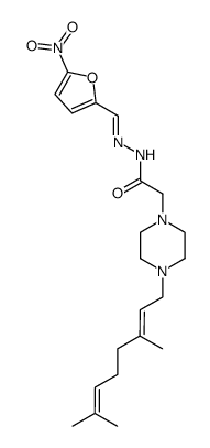 5-Nitro-2-furaldehyde [4-[(3E)-3,7-dimethyl-2,6-octadienyl]-1-piperazinylacetyl]hydrazone结构式