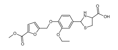 2-[3-ethoxy-4-[(5-methoxycarbonylfuran-2-yl)methoxy]phenyl]-1,3-thiazolidine-4-carboxylic acid结构式