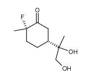 (2S,5R)-5-(1,2-dihydroxy-1-methylethyl)-2-fluoro-2-methylcyclohexanone结构式