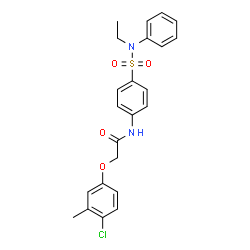 2-(4-chloro-3-methylphenoxy)-N-(4-{[ethyl(phenyl)amino]sulfonyl}phenyl)acetamide structure