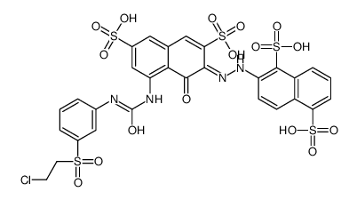 2-[[8-[3-[3-[(2-Chloroethyl)sulfonyl]-phenyl]ureido]-1-hydroxy-3,6-disulfo-2-naphtyl]azo]-1,5-naphthalenedisulfonic acid picture