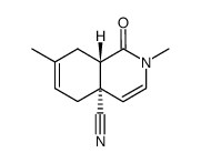 trans-4a-cyano-4a,5,8,8a-tetrahydro-2,7-dimethyl-1(2H)-isoquinolone结构式